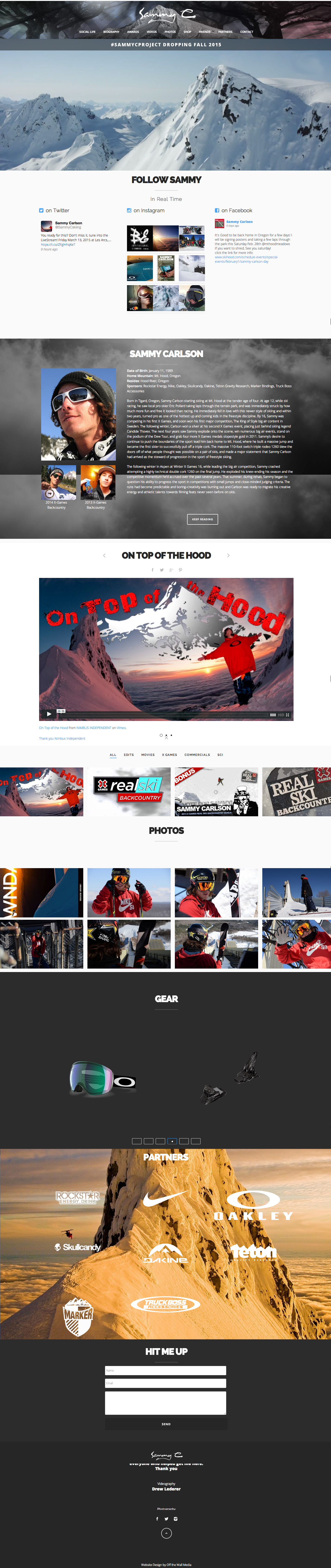 Pro Skier, Sammy Carlson, Launches New Website